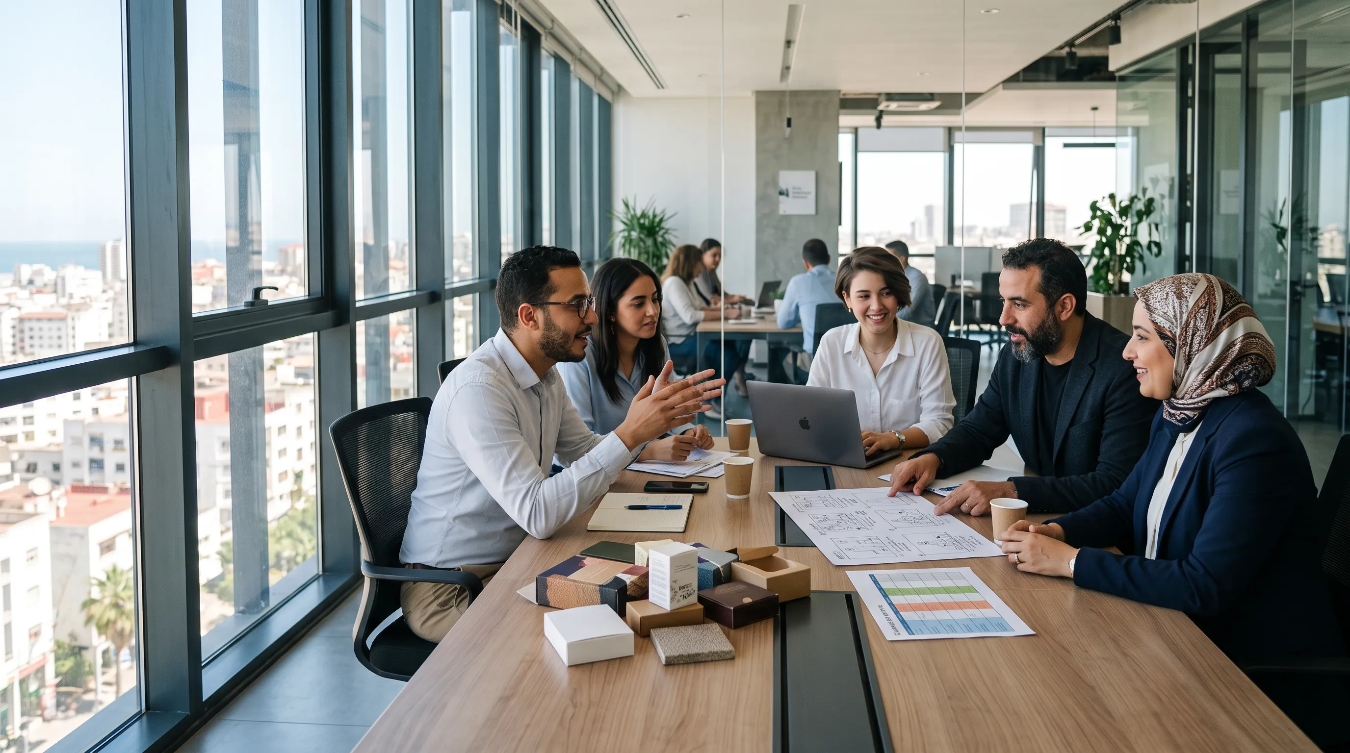 Collaborative website design session in a modern agency