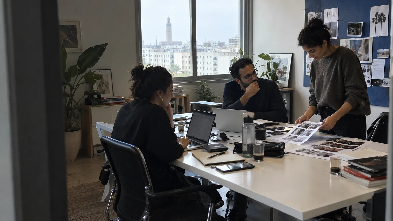 Scène illustrative d’une réunion de création dans une agence